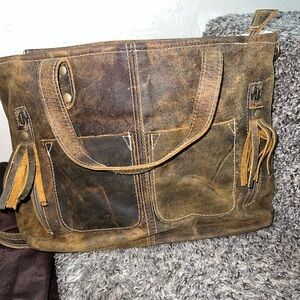 Myra distressed Leather crossbody bag